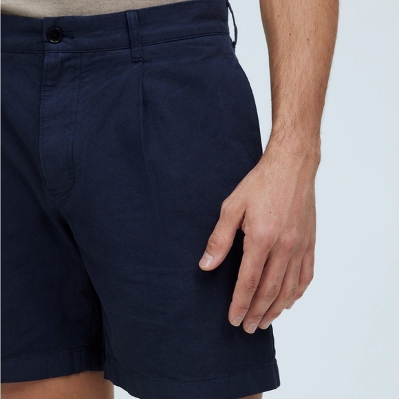 Madewell after midnight Cotton-Hemp Blend Pleated Shorts - Picture 5 of 6